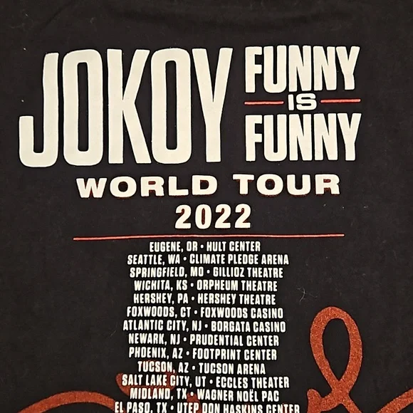 JO KOY 'Funny is Funny' World Tour 2022 short sleeve graphic concert tour tee XL - Picture 5 of 8